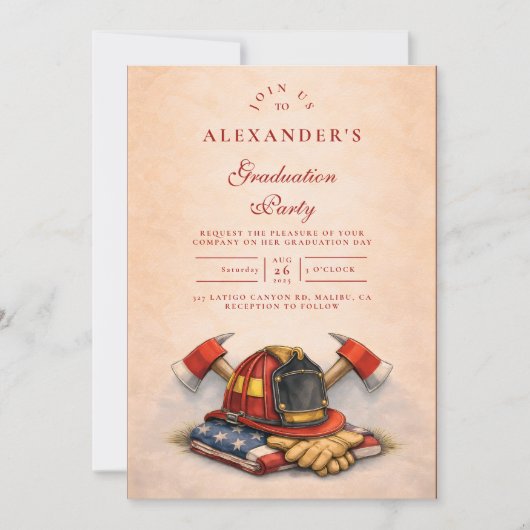 Firefighter Career Milestone 招待状 (正面)