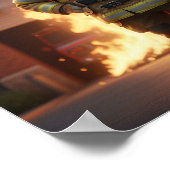 Firefighter Cat Poster – 3D Hero Cat Wall Art ポスター (角)