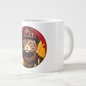 Firefighter cats on Cap ジャンボコーヒーマグカップ (正面右)