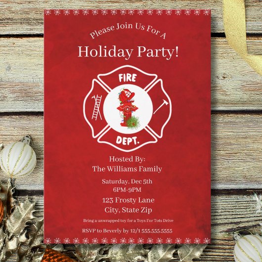 Firefighter Christmas Holiday Party 招待状
