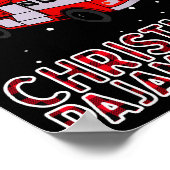 Firefighter Christmas Pajama - Fire Truck Funny Fi ポスター (角)