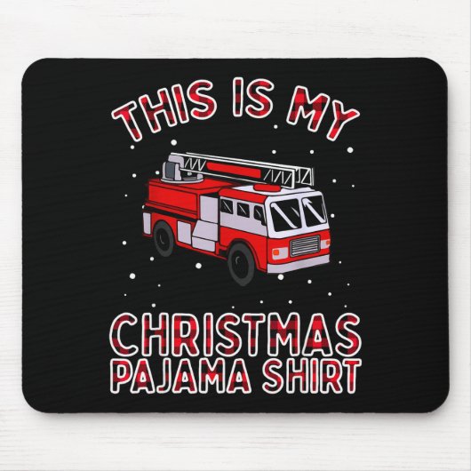 Firefighter Christmas Pajama - Fire Truck Funny Fi マウスパッド (正面)
