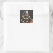 Firefighter Christmas Shirt XMas Funny Santa  スクエアシール (バッグ)