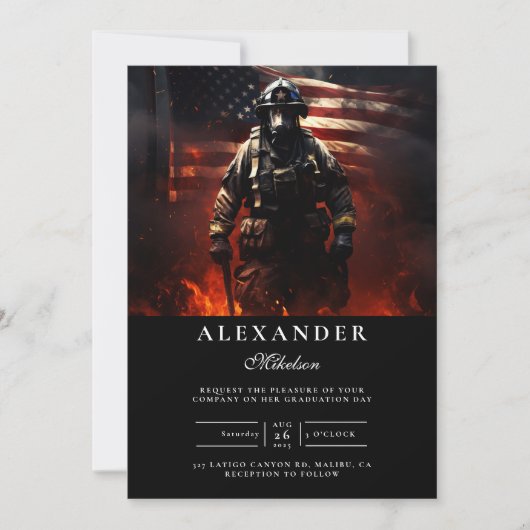 Firefighter Class of 2026 Graduation 招待状 (正面)