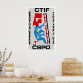 Firefighter Climbing Ladder - Matchbox Print ポスター (キッチン)