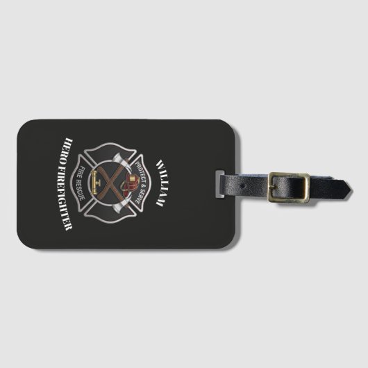 Firefighter Custom Text Name    ラゲッジタグ (正面横)