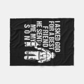 Firefighter Dad Son Quote New Daddy Fireman Dad Fa フリースブランケット (正面(横))