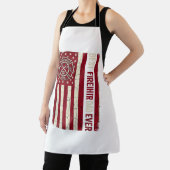 Firefighter Dad Vertical Flag Vintage エプロン (インサイチュ)