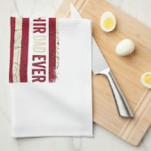 Firefighter Dad Vertical Flag Vintage キッチンタオル (四つ折り)