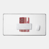 Firefighter Dad Vertical Flag Vintage デスクマット (キーボード&マウス)