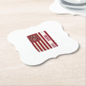 Firefighter Dad Vertical Flag Vintage ペーパーコースター (アングル)