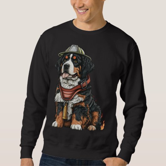 FireFighter Dog For Bernese Mountain Dad Fire Figh スウェットシャツ (正面)