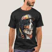 FireFighter Dog For Bernese Mountain Dad Fire Figh Tシャツ (正面)