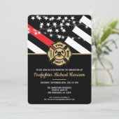 Firefighter Fire Academy Fireman Graduation 招待状 (スタンド正面)