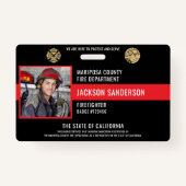 Firefighter Fire Department Employee Photo ID バッジ (正面)