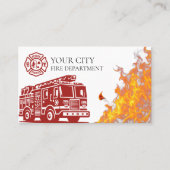 Firefighter Fire Department Fireman Professional 名刺 (正面)
