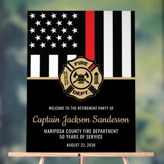 Firefighter Fire Department Retirement Party アクリルサイン (ニュートラル)