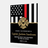 Firefighter Fire Department Retirement Party アクリルサイン (傾斜)