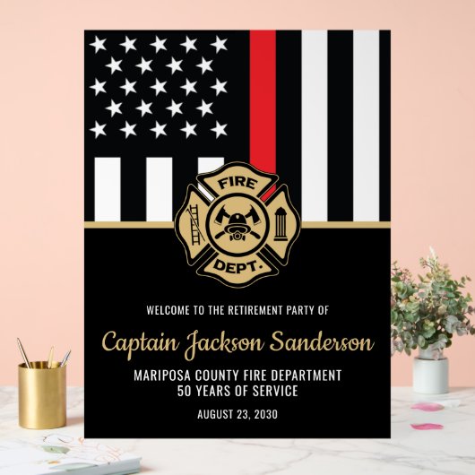 Firefighter Fire Department Retirement Party アクリルサイン (ウェディング)