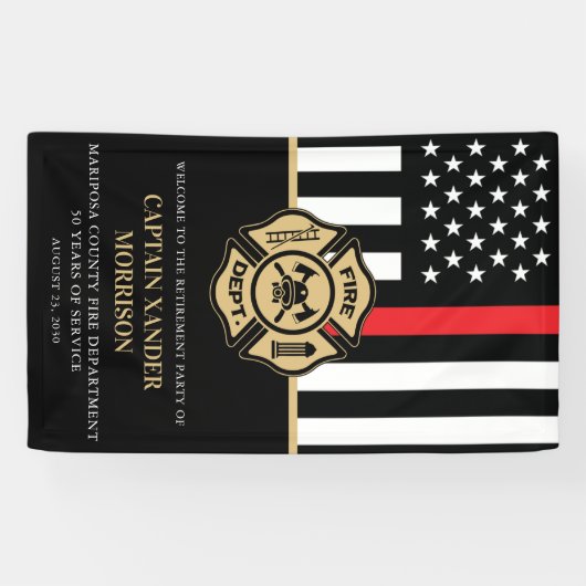 Firefighter Fire Department Retirement Party 横断幕 (横)