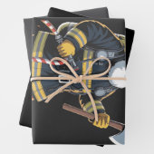 Firefighter Fire Truck Christmas Tree Santa Xmas   ラッピングペーパーシート (インサイチュ)