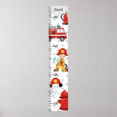 Firefighter Fireman Growth Chart Personalized ポスター (正面)