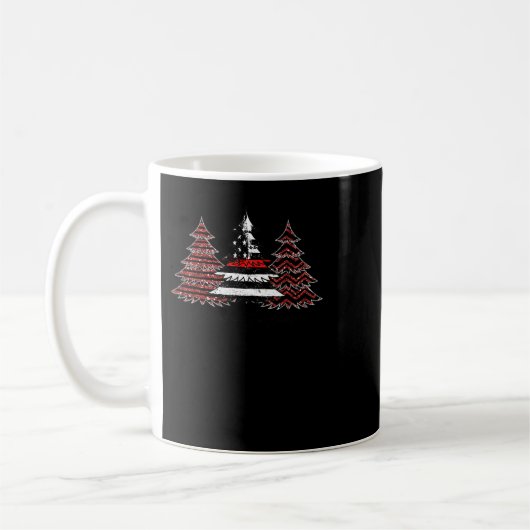 Firefighter Fireman USA Flag Pine Trees Firefighte コーヒーマグカップ (左)