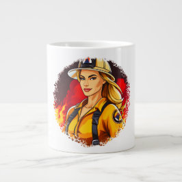 Firefighter firewomen ジャンボコーヒーマグカップ