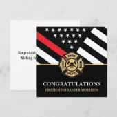 Firefighter Flag Fire Academy Fireman Graduation (正面/裏面)