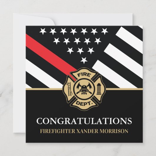 Firefighter Flag Fire Academy Fireman Graduation (正面)