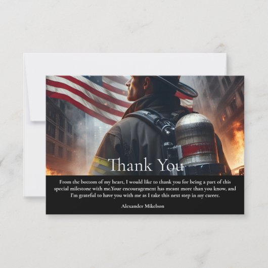 Firefighter Graduation Ceremony サンキューカード (正面)