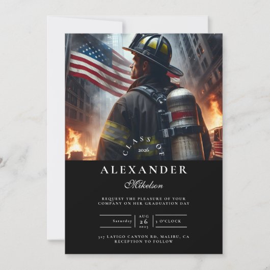 Firefighter Graduation Ceremony 招待状 (正面)