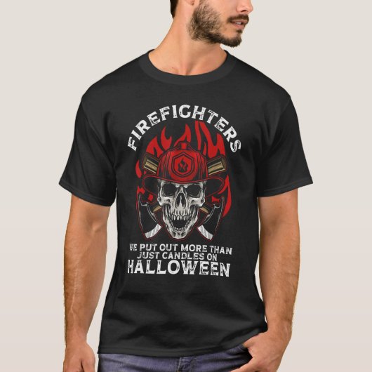 Firefighter Halloween Fireman Halloween Party Fire Tシャツ (正面)