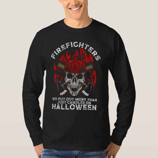 Firefighter Halloween Fireman Halloween Party Fire Tシャツ (正面)