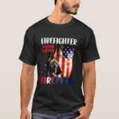 Firefighter Husband Father Fireman American Flag Tシャツ (正面)
