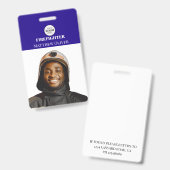 Firefighter ID Photo Simple Blue Logo Badge バッジ (正面＆裏面)