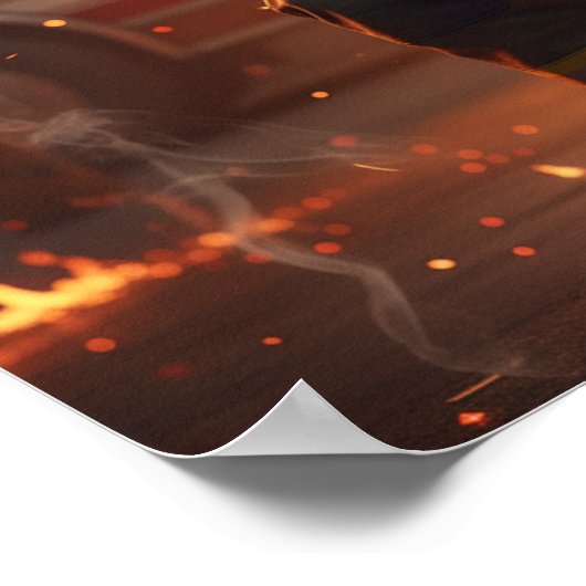 Firefighter Kneeling Tribute Poster ポスター (角)