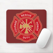 Firefighter Maltese Cross Emblem マウスパッド (マウス)