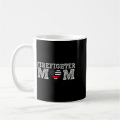 Firefighter Mom Fireman Gift Proud Firefighter Quo コーヒーマグカップ (左)