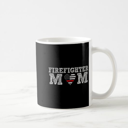 Firefighter Mom Fireman Gift Proud Firefighter Quo コーヒーマグカップ (右)