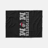 Firefighter Mom Fireman Gift Proud Firefighter Quo フリースブランケット (正面(横))