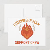 Firefighter Mom Support Crew – Proud Firefamily ポストカード (正面/裏面)