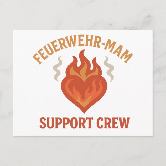 Firefighter Mom Support Crew – Proud Firefamily ポストカード (正面)