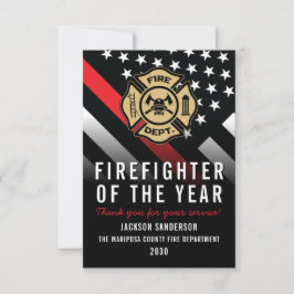 Firefighter of the Year Employee Logo Red Line カード