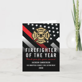 Firefighter of the Year Employee Logo Red Line カード