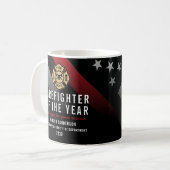 Firefighter of the Year Employee Logo Red Line コーヒーマグカップ (正面左)