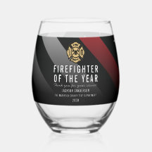 Firefighter of the Year Employee Logo Red Line