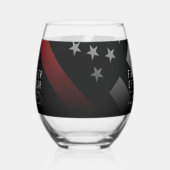 Firefighter of the Year Employee Logo Red Line ステムなしワイングラス (左)