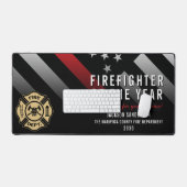 Firefighter of the Year Employee Logo Red Line デスクマット (キーボード&マウス)
