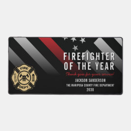 Firefighter of the Year Employee Logo Red Line デスクマット